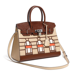 Architectural-Design Croc & Leather Luxury Handbag (FDBE051HT)