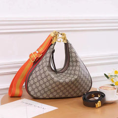 Elegant Half-Moon Leather Shoulder Bag ( HHBA009T)