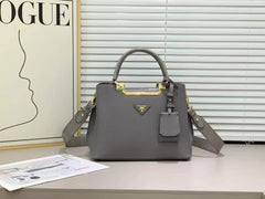 Chic Pebbled Leather Satchel with Gold-Tone Accents (EEF0026)