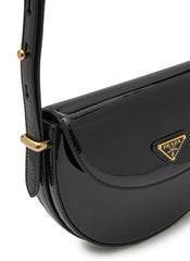 PRADA Crescent Shoulder Bag – Black Patent Leather (WWCA099A)