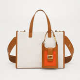 Classic F Monogram Tote with Orange Charm(SQF026RW)