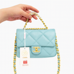 Chanel Mini Flap Bag – Quilted Elegance with Gold Chain (QVBA009EQE)