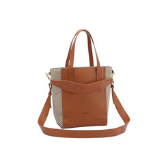 Chloé Two-Tone Canvas and Leather Tote Bag (KLBA009L)