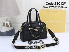 Michael Kors Monogram Satchel with Brown Trim (YRBA009TV)