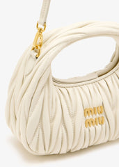 Miu Miu-Style Hobo Bag (White/Cream) (VBCA049LO&KBBA009PP)