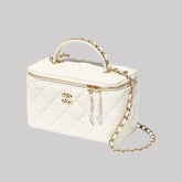 Chanel Quilted White Vanity with Chain