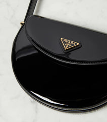 PRADA Crescent Shoulder Bag – Black Patent Leather (WWCA099A)