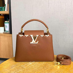 Elegant Leather Top Handle Bag (TYF0026G)