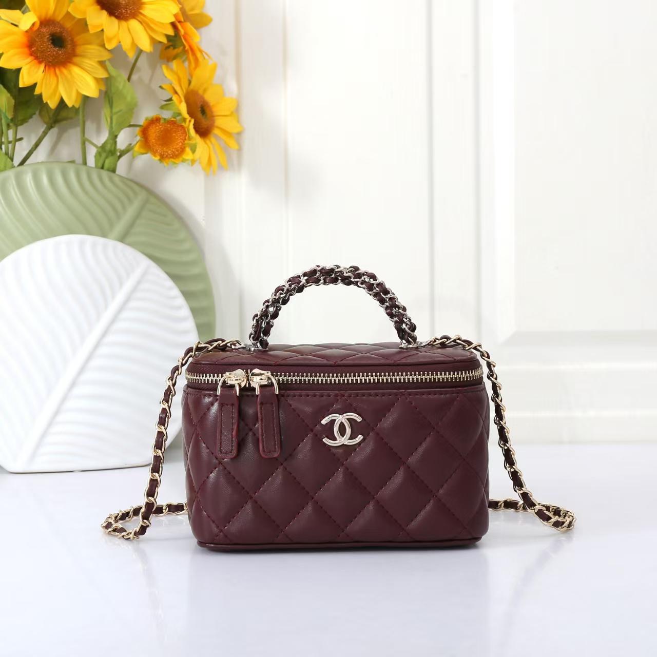 Chanel-Inspired Quilted Vanity Bag – Soft  with Gold Chain (RYCA049AW)