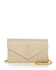 Saint Laurent Cassandre Matelassé Envelope Chain Wallet (JJBA091KK)