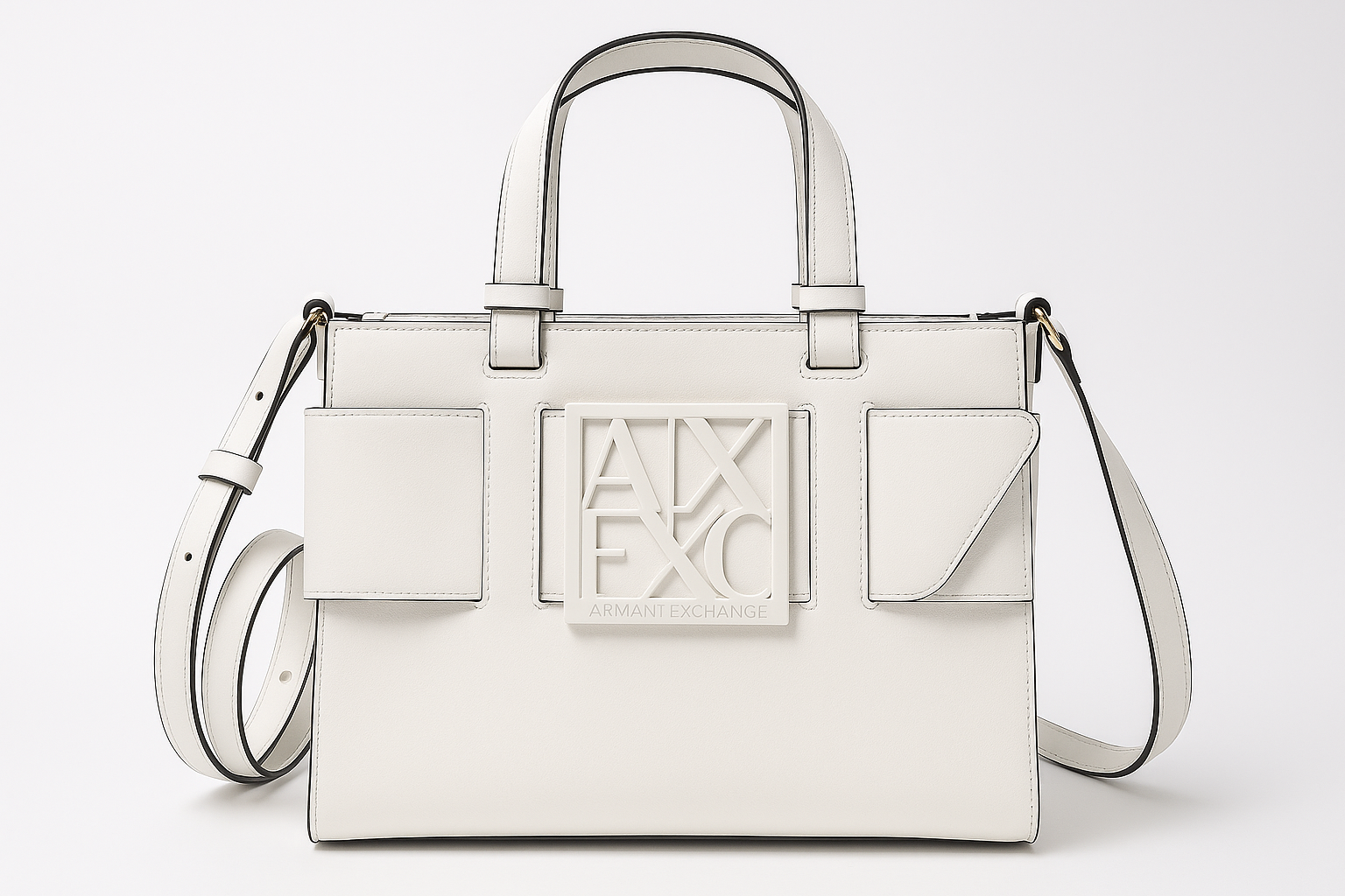 Armani Exchange Black Structured Logo Handbag (WRBA009A)