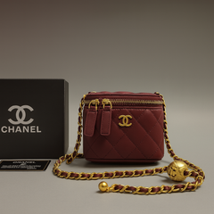 Chanel Mini Vanity Bag – Classic  Quilted Leather with Gold Hardware (OWBA009Y)