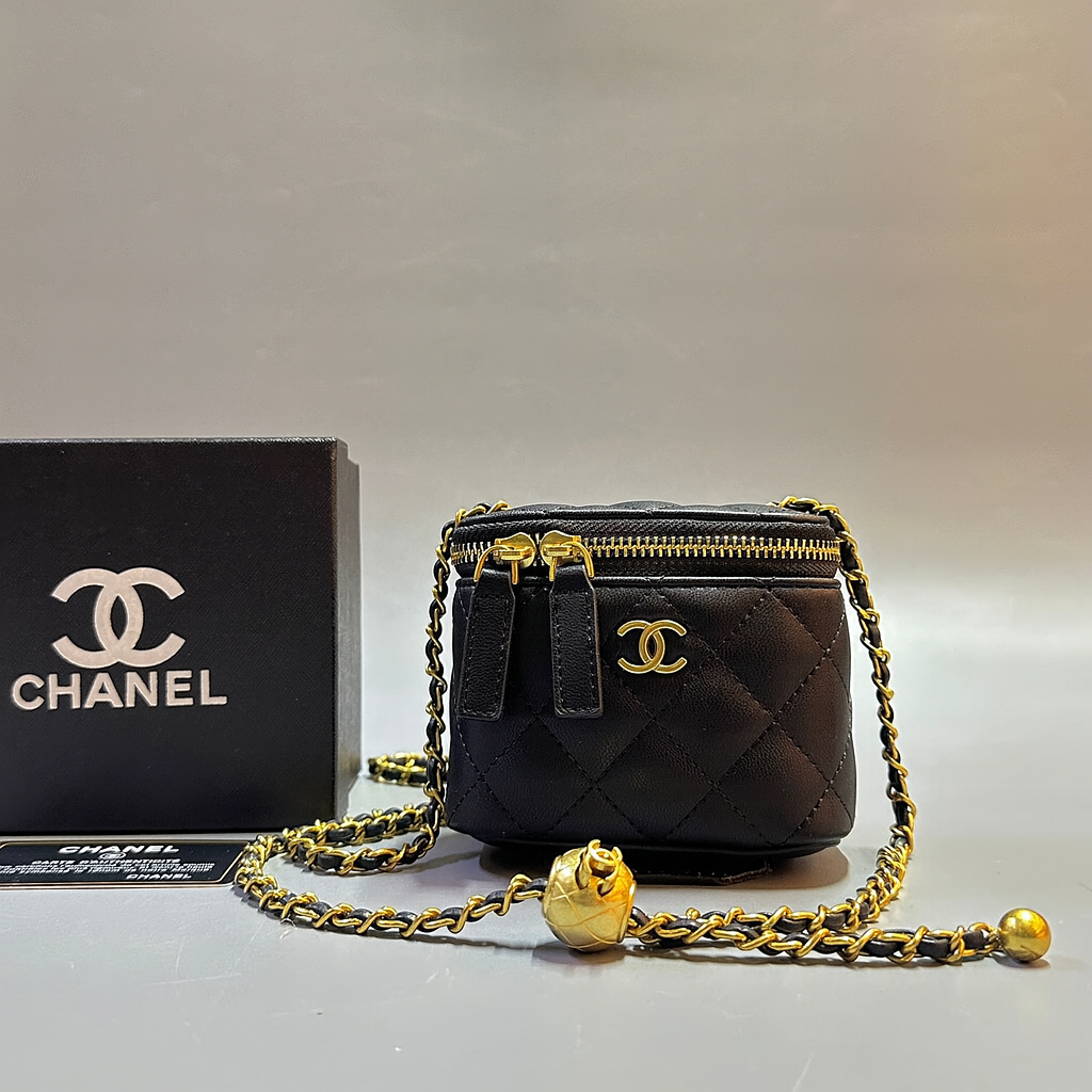 Chanel Mini Vanity Bag – Classic  Quilted Leather with Gold Hardware (OWBA009Y)