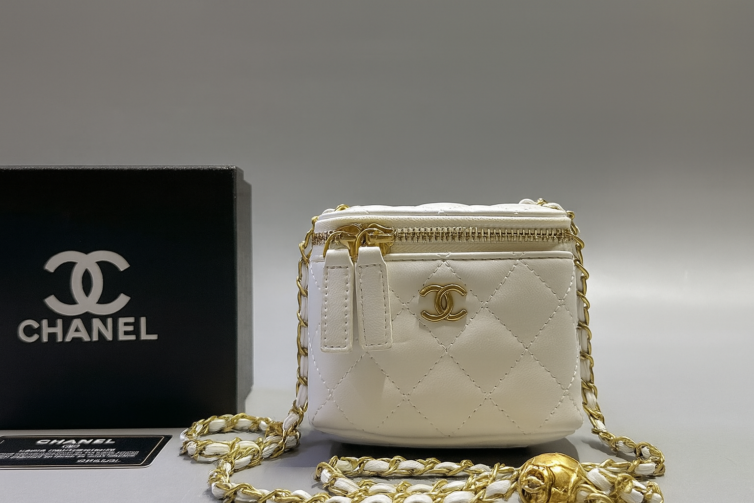 Chanel Mini Vanity Bag – Classic  Quilted Leather with Gold Hardware (OWBA009Y)