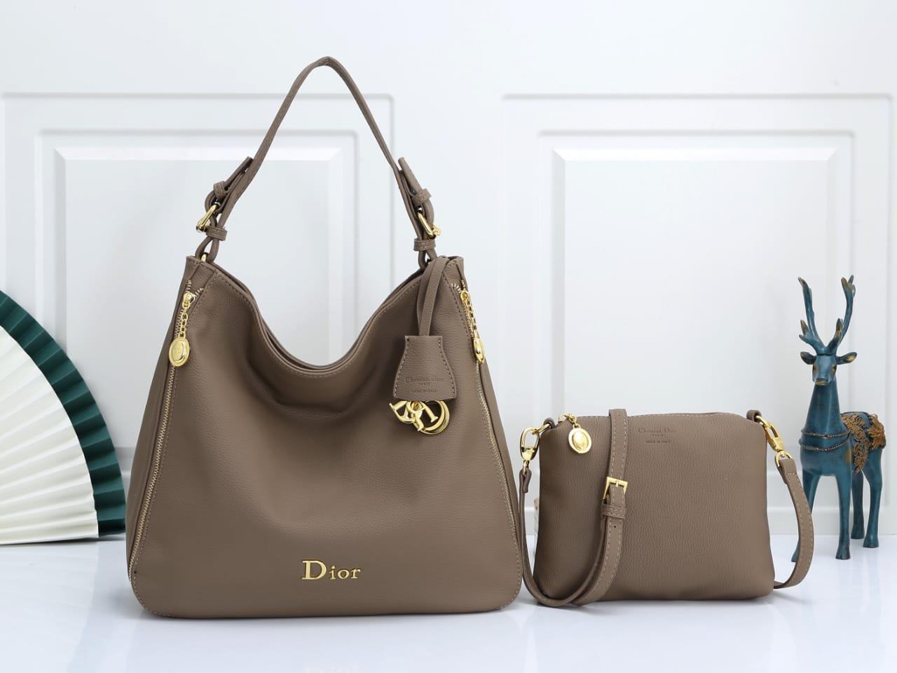 Dior 2-Piece Leather Bag Set – Shoulder & Crossbody (RRF0026k)