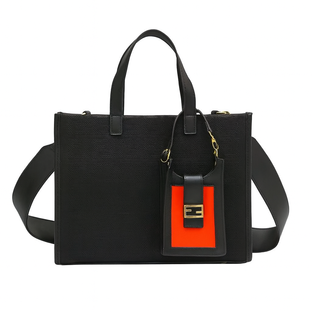 Classic F Monogram Tote with Orange Charm(SQF026RW)