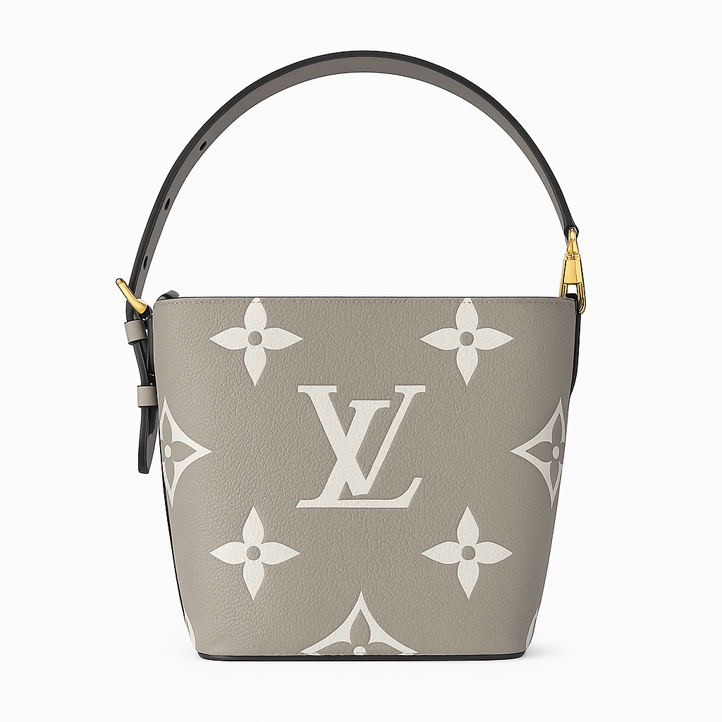 Taupe Monogram Shoulder Bucket Bag (EWDA143V)