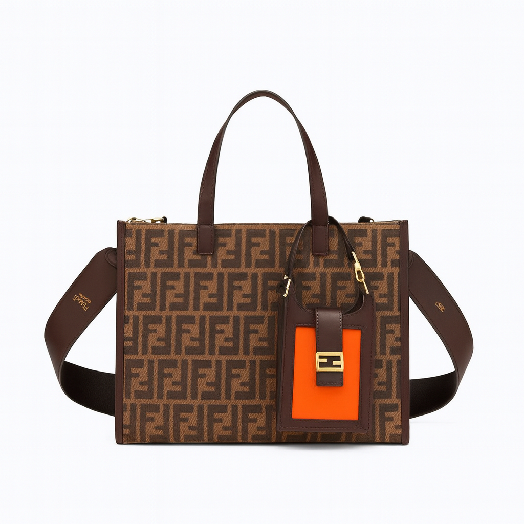 Classic F Monogram Tote with Orange Charm(SQF026RW)