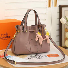 Chic Leather Tote with Gold Hardware & Horse Charm
