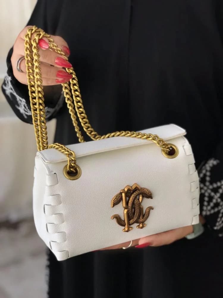 * White Crossbody Bag with Gold Chain (SACA099W)