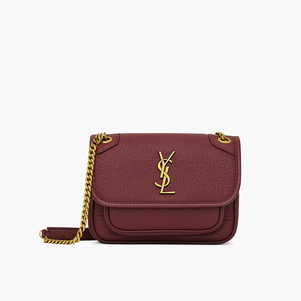 Elegant  Flap Bag with Gold Chain Detail (SFBA031L)
