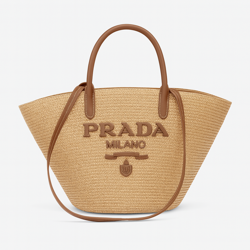 Woven Straw Tote with Leather Handles – Summer Chic (DSBA031)