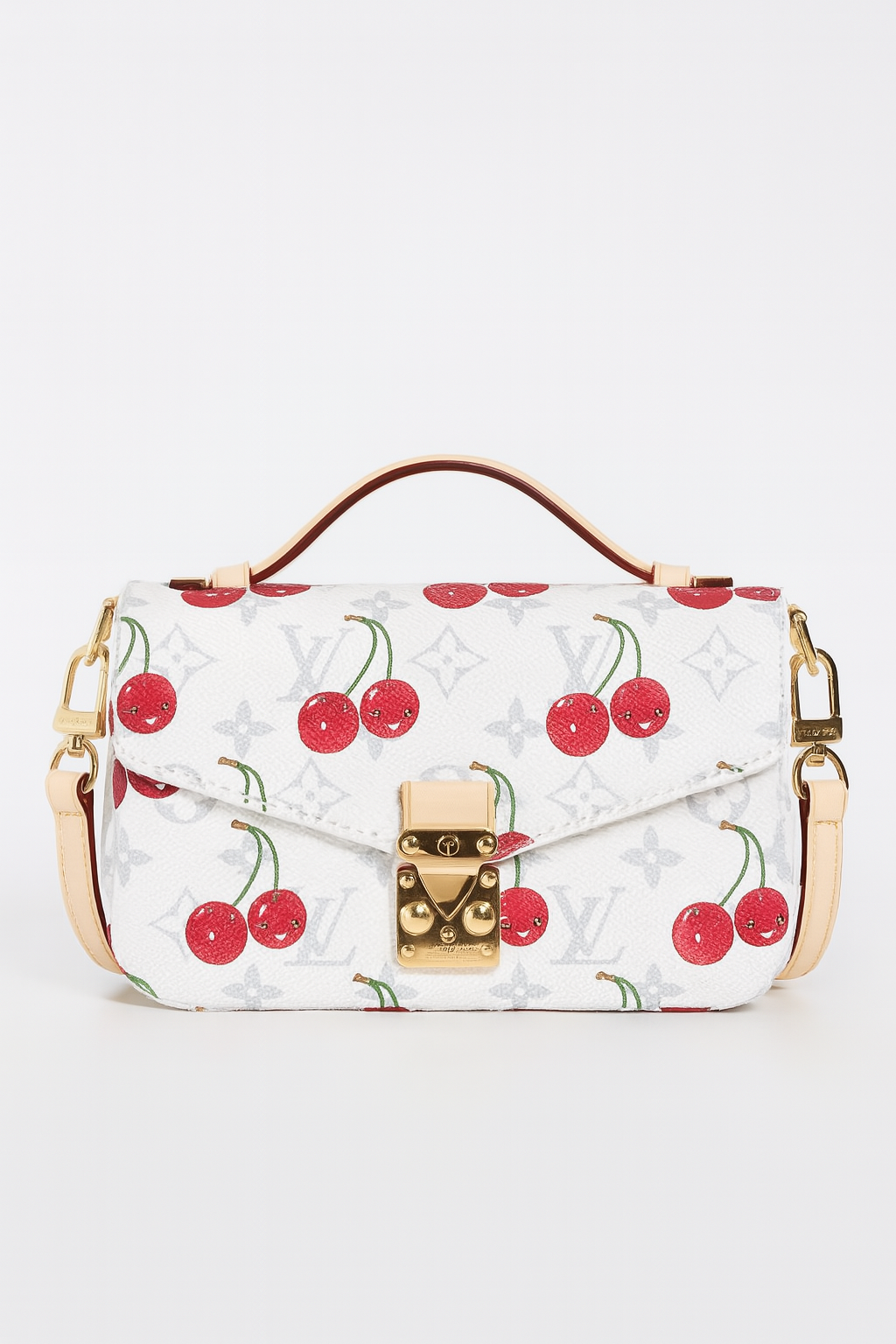 Louis Vuitton White Cherry Monogram Shoulder Bag (ERBA031X)