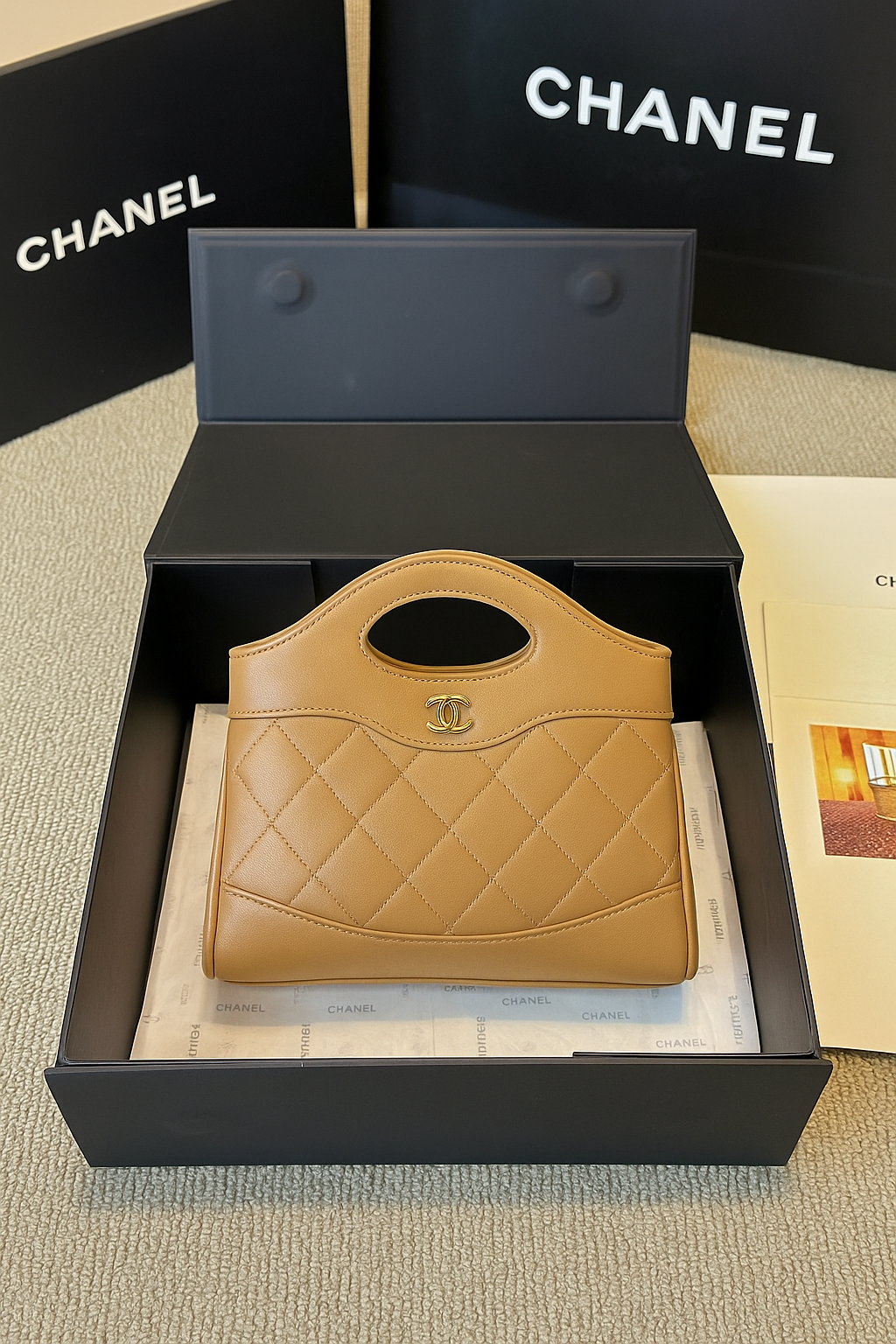Quilted Mini Tote – Blush Pink Leather (DECA022EE)