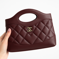 Quilted Mini Tote – Blush Pink Leather (DECA022EE)