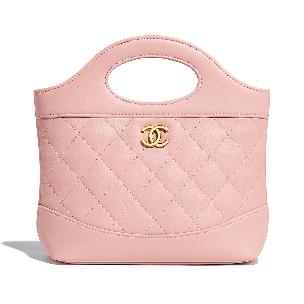 Quilted Mini Tote – Blush Pink Leather (DECA022EE)