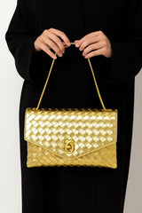Lux Gold Woven Handbag