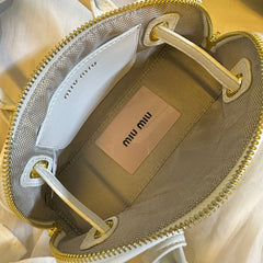 Miu Miu Woven & Tan Leather Handbag (VBBA009N)