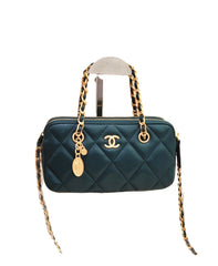 Chanel Quilted Leather Mini Bowling Bag with Metal Hardware (VCBA009K)