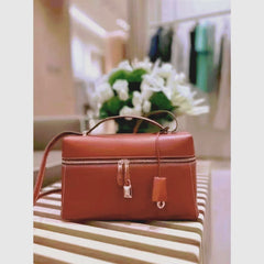 Structured Leather Top Handle and Shoulder Bag (NMBA009J)