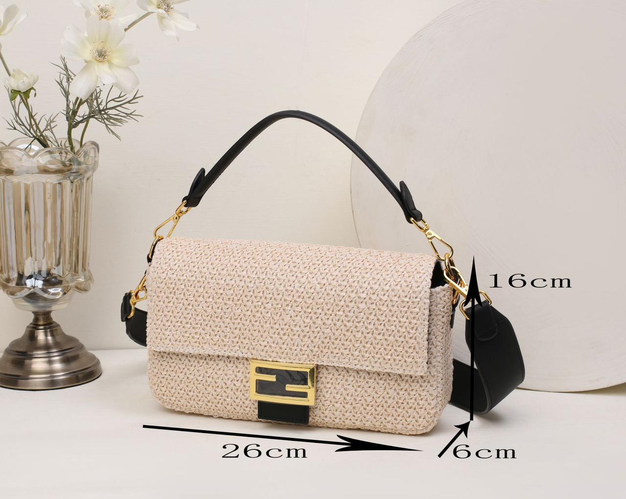 Fendi Textured FF Buckle Shoulder Bag (XZBA009H)
