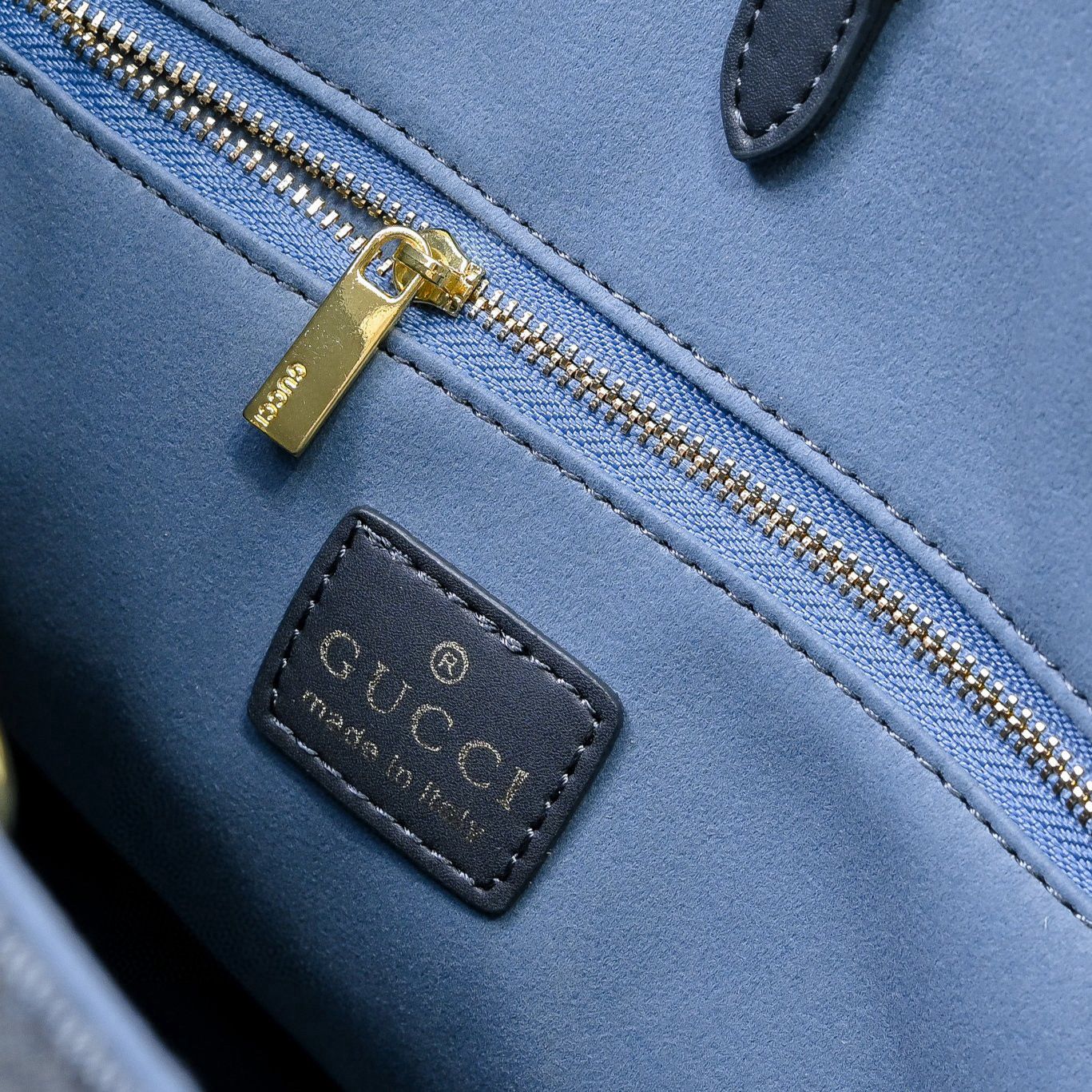 GreyTote Bag with Dark Leather Handles (EEBA009OP)