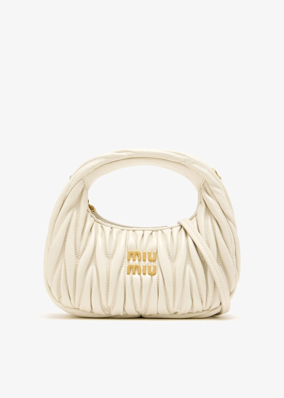 Miu Miu-Style Hobo Bag (White/Cream) (VBCA049LO&KBBA009PP)