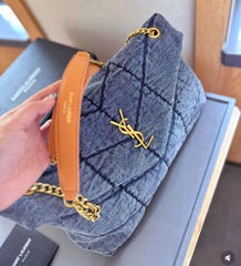 Saint Laurent Quilted Denim Bag (GXBA009KK)
