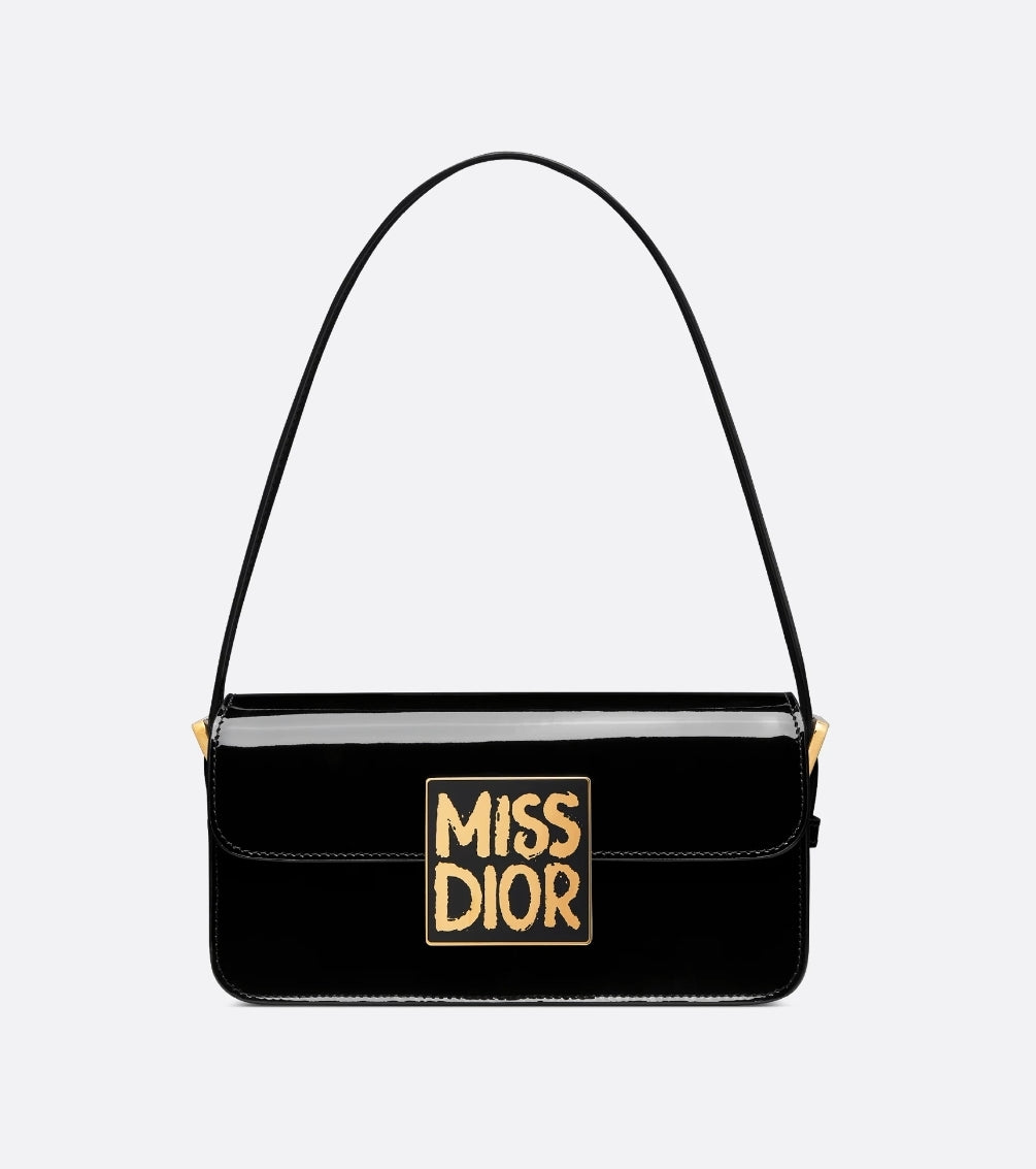 Miss Dior Shoulder Bag with Gold-Tone Plaque (EQCA099FG)