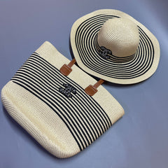 Straw Beach Set – Woven Tote Bag & Wide-Brim Hat (YTBA009H)