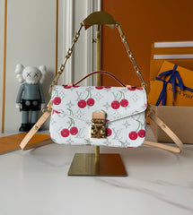Louis Vuitton White Cherry Monogram Shoulder Bag (ERBA031X)
