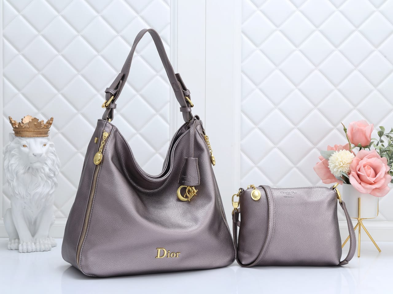 Dior 2-Piece Leather Bag Set – Shoulder & Crossbody (RRF0026k)