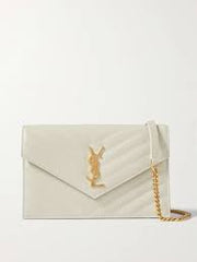 Saint Laurent Cassandre Matelassé Envelope Chain Wallet (JJBA091KK)