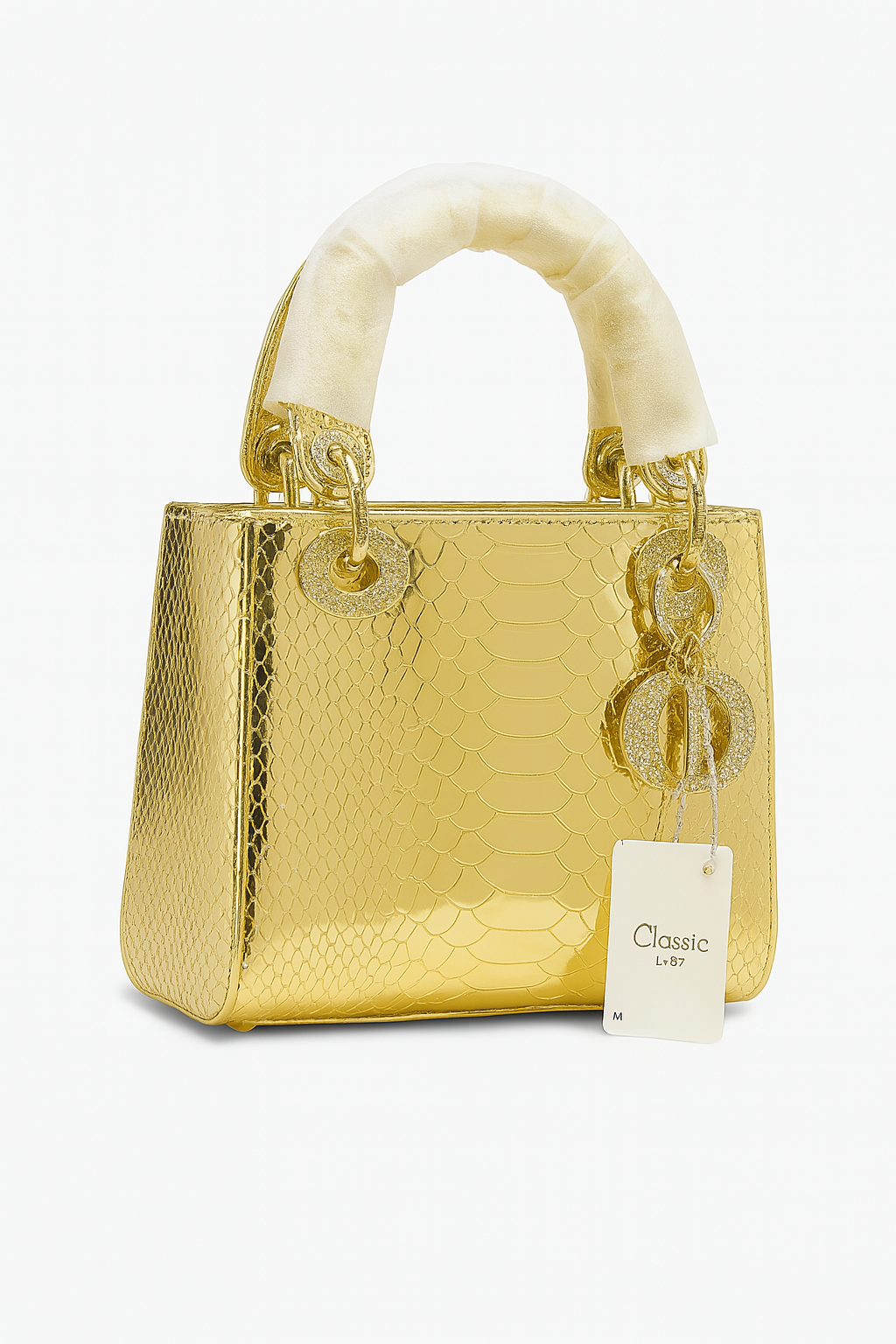 Luxury Gold Python-Texture Handbag – Classic Lady Edition (ERXCA049SQ)