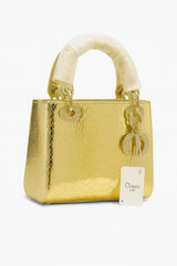 Luxury Gold Python-Texture Handbag – Classic Lady Edition (ERXCA049SQ)