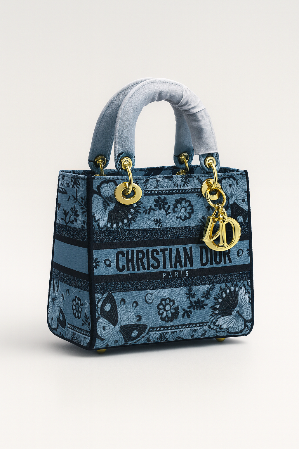Floral White Dior Tote Bag with Gold Hardware (WQCA050T)