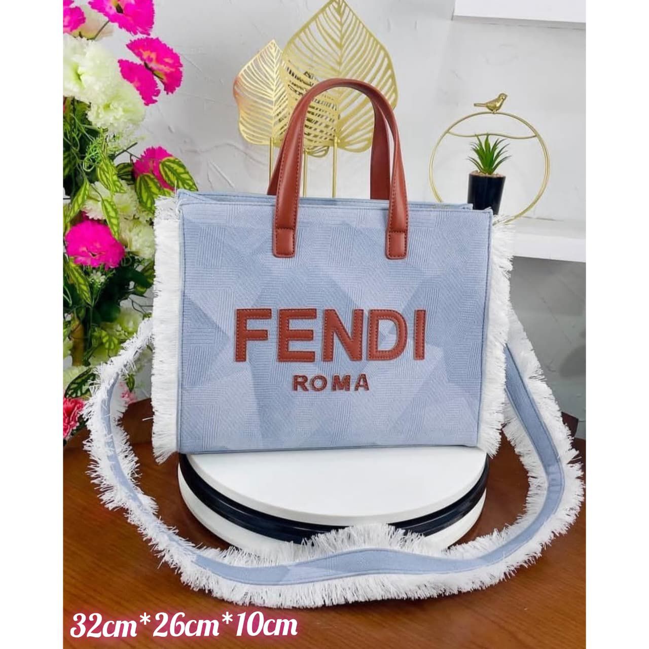 Fendi Roma Tote Bag – Light Blue (WYBA009ZA)